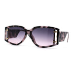 Womens Square Plastic Rectangular Retro Mod Sunglasses