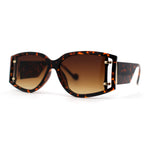 Womens Square Plastic Rectangular Retro Mod Sunglasses