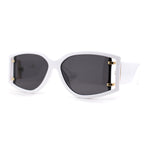Womens Square Plastic Rectangular Retro Mod Sunglasses