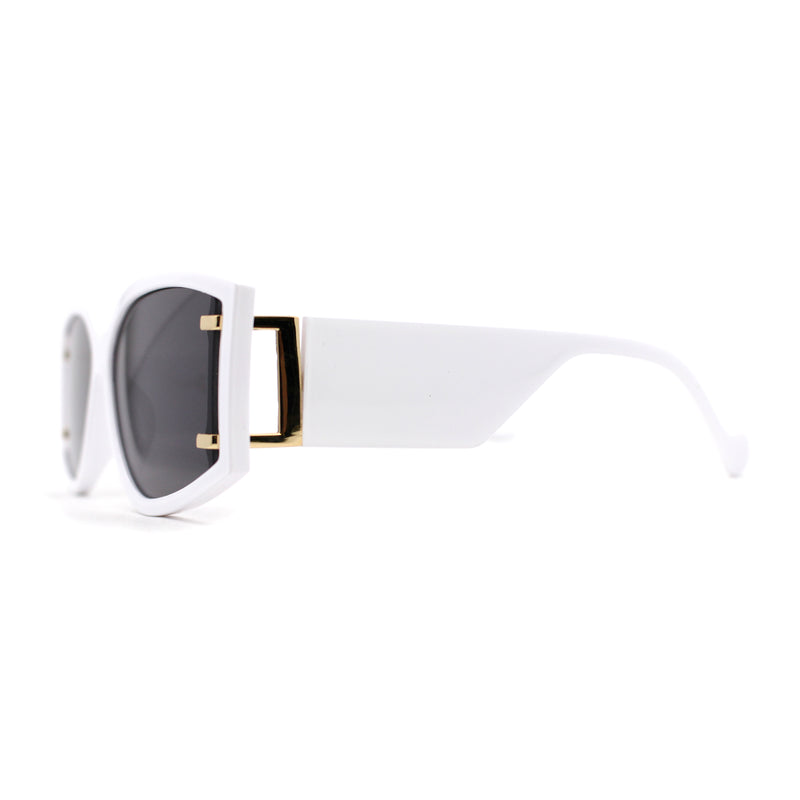 Womens Square Plastic Rectangular Retro Mod Sunglasses