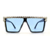 Full Crowned Rhinestone Flat Top Horned Diva Sunglasses