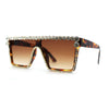 Full Crowned Rhinestone Flat Top Horned Diva Sunglasses