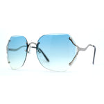 Womens Oceanic Lens Rimless Swan Down Temple Sunglasses