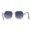 Womens Oceanic Lens Rimless Swan Down Temple Sunglasses