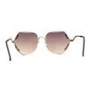 Womens Oceanic Lens Rimless Swan Down Temple Sunglasses