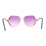 Womens Oceanic Lens Rimless Swan Down Temple Sunglasses