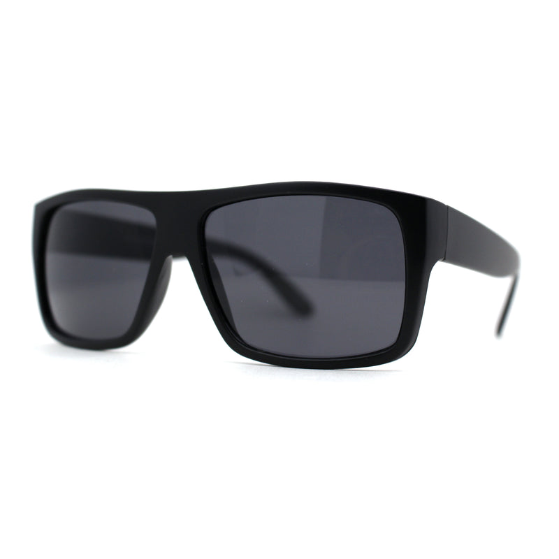 Mens 90s Classic Flat Top All Black Gangster Shade Sunglasses