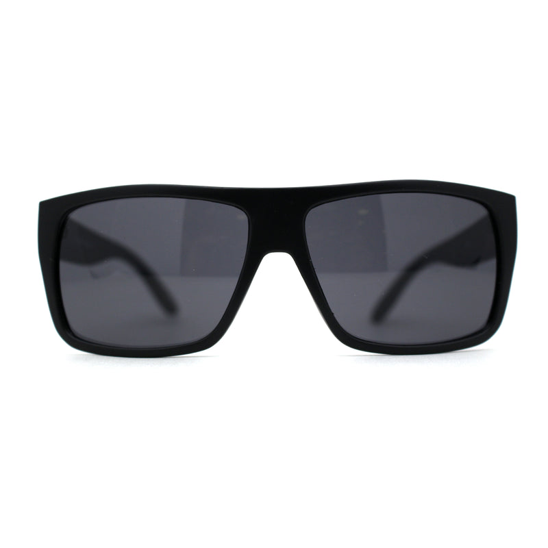 Mens 90s Classic Flat Top All Black Gangster Shade Sunglasses