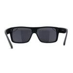 Mens 90s Classic Flat Top All Black Gangster Shade Sunglasses