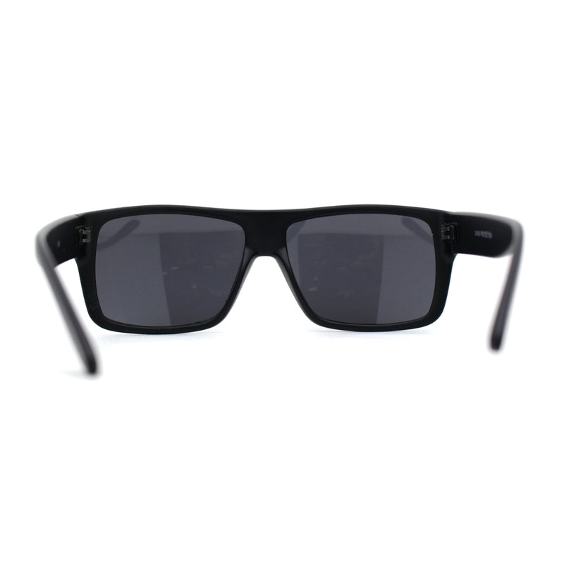 Mens 90s Classic Flat Top All Black Gangster Shade Sunglasses