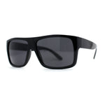 Mens 90s Classic Flat Top All Black Gangster Shade Sunglasses