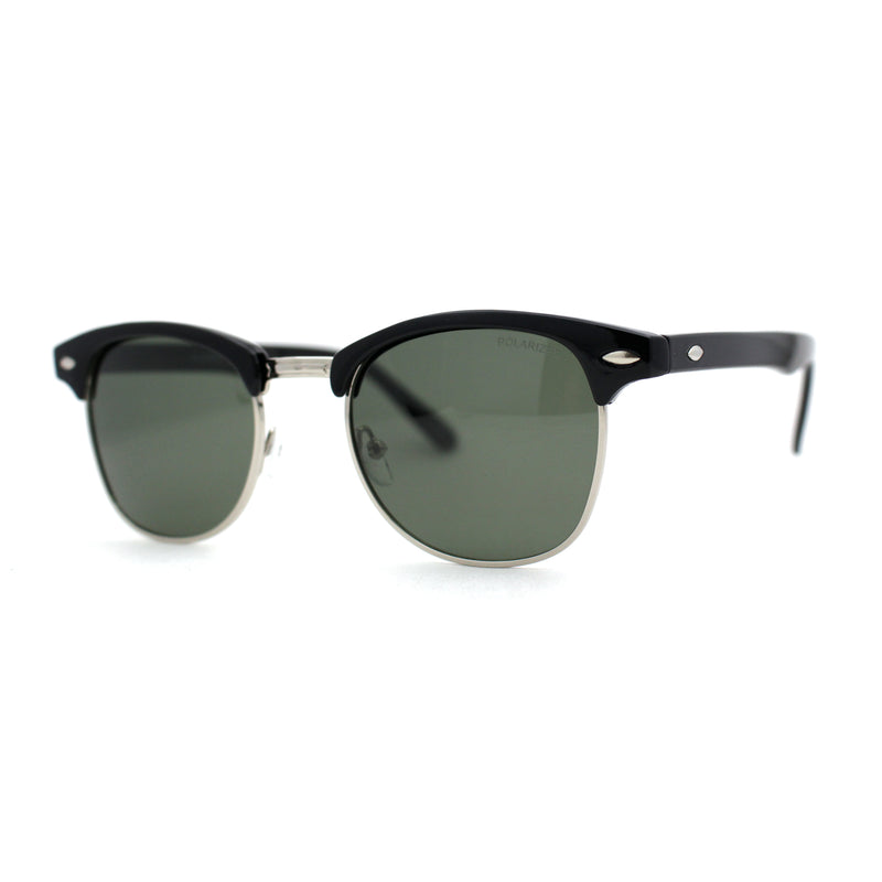 Polarized Hipster Iconic Half Horn Rim Sunglasses