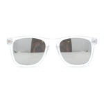 Matte Frost Neon Iconic Hipster Horn Rim Silver Mirror Sunglasses