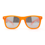 Matte Frost Neon Iconic Hipster Horn Rim Silver Mirror Sunglasses