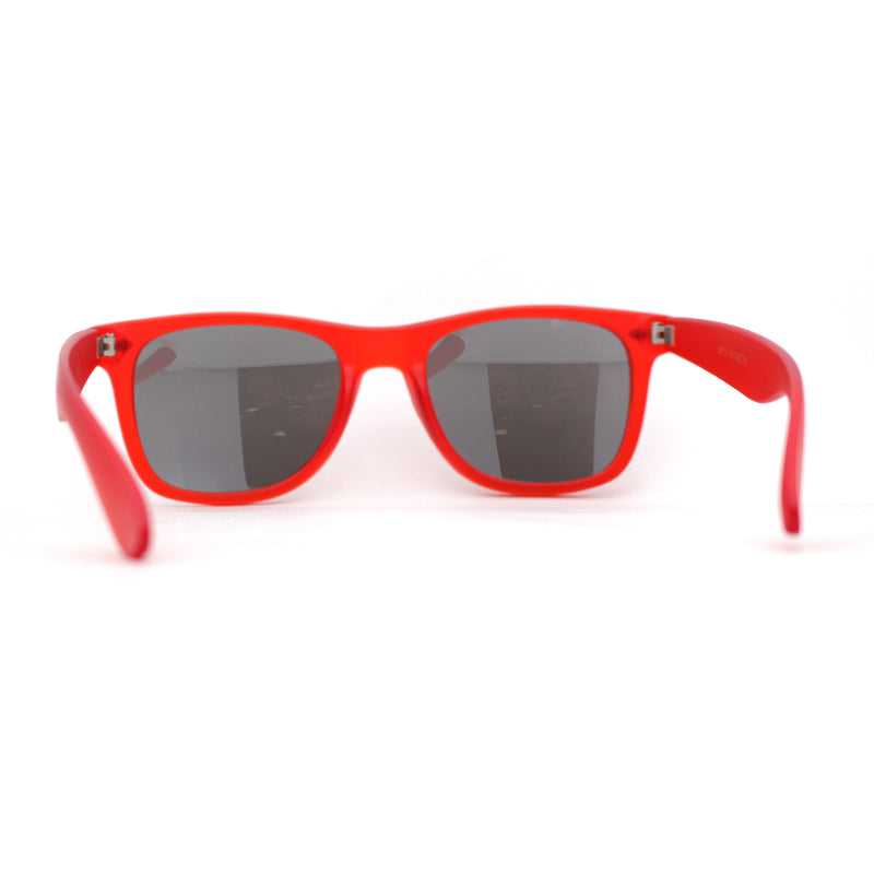 Matte Frost Neon Iconic Hipster Horn Rim Silver Mirror Sunglasses