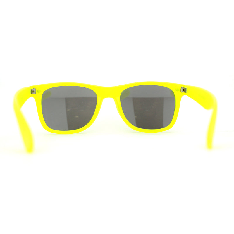 Matte Frost Neon Iconic Hipster Horn Rim Silver Mirror Sunglasses