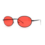 Pimp Pop Color Lens Round Oval Metal Rim Sunglasses