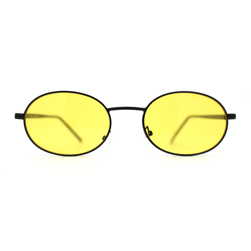 Pimp Pop Color Lens Round Oval Metal Rim Sunglasses