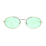 Pimp Pop Color Lens Round Oval Metal Rim Sunglasses