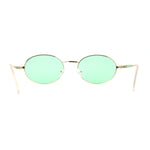 Pimp Pop Color Lens Round Oval Metal Rim Sunglasses