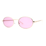 Pimp Pop Color Lens Round Oval Metal Rim Sunglasses