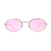 Pimp Pop Color Lens Round Oval Metal Rim Sunglasses