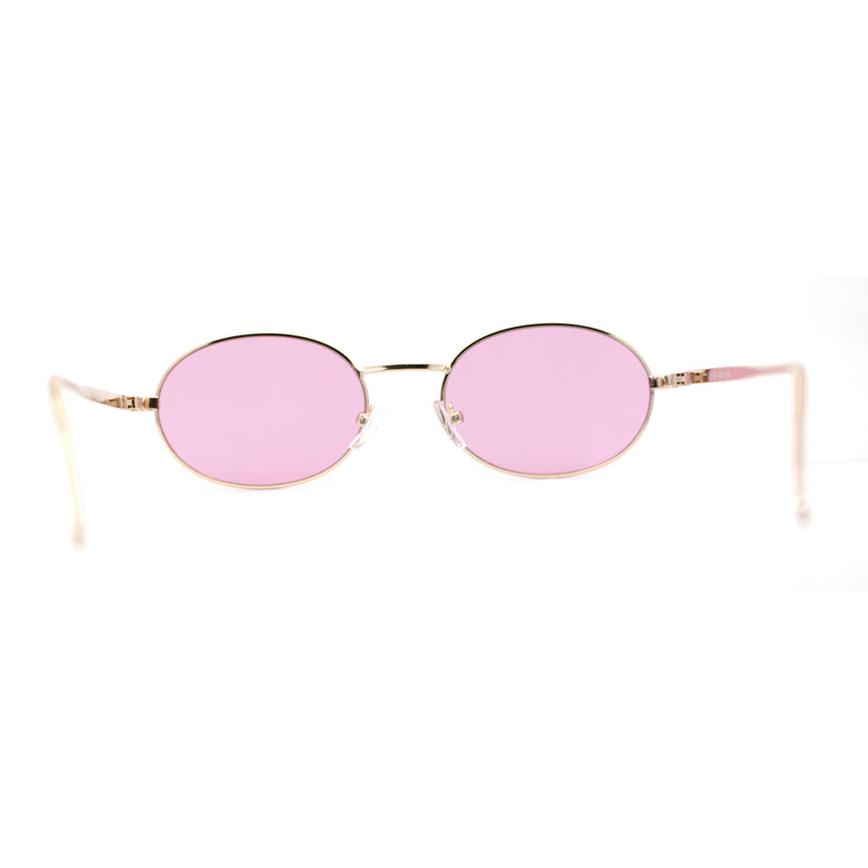 Pimp Pop Color Lens Round Oval Metal Rim Sunglasses