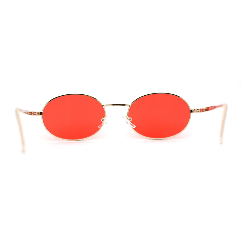 Pimp Pop Color Lens Round Oval Metal Rim Sunglasses