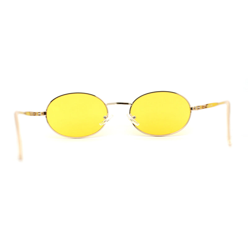 Pimp Pop Color Lens Round Oval Metal Rim Sunglasses