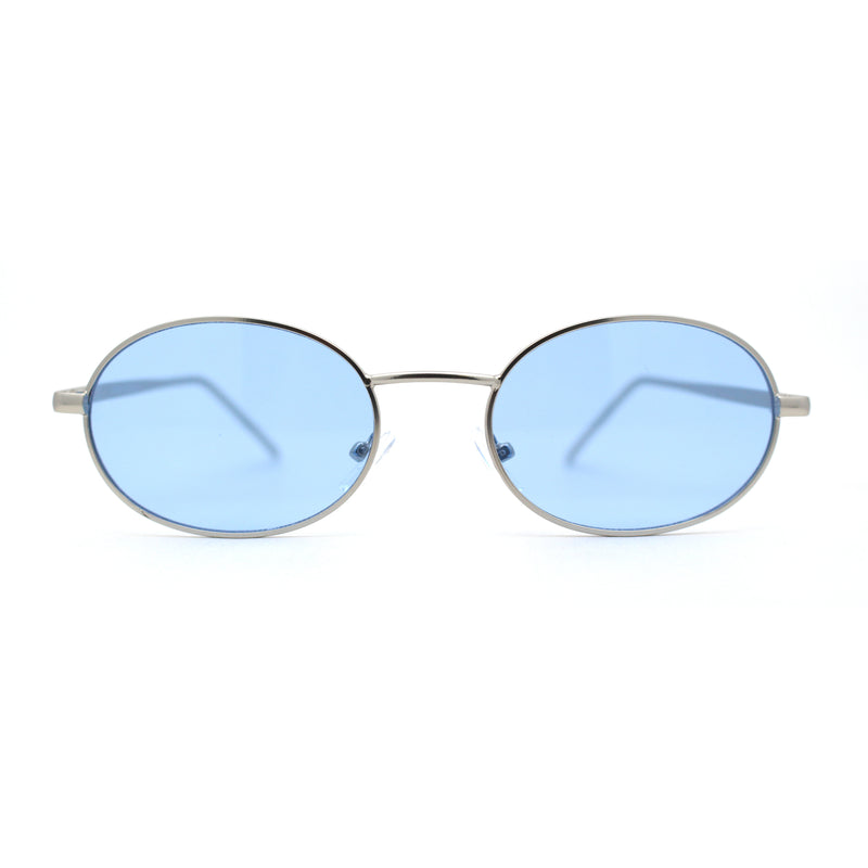 Pimp Pop Color Lens Round Oval Metal Rim Sunglasses