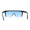 Womens Oversize High Temple Flat Top Shield Diva Sunglasses