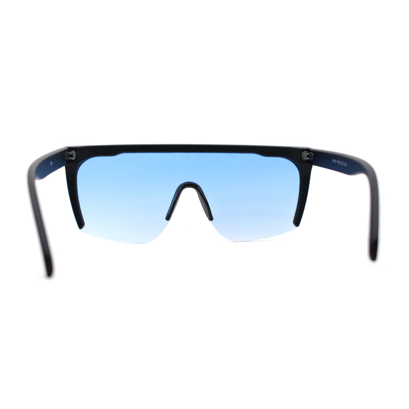 Womens Oversize High Temple Flat Top Shield Diva Sunglasses
