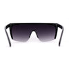Womens Oversize High Temple Flat Top Shield Diva Sunglasses