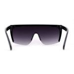 Womens Oversize High Temple Flat Top Shield Diva Sunglasses