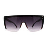 Womens Oversize High Temple Flat Top Shield Diva Sunglasses