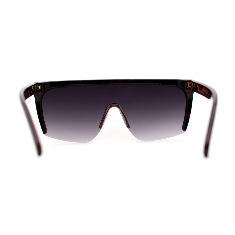 Womens Oversize High Temple Flat Top Shield Diva Sunglasses