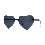 Girls Child Size Beveled Lens Heart Rimless Sunglasses