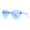 Girls Child Size Beveled Lens Heart Rimless Sunglasses