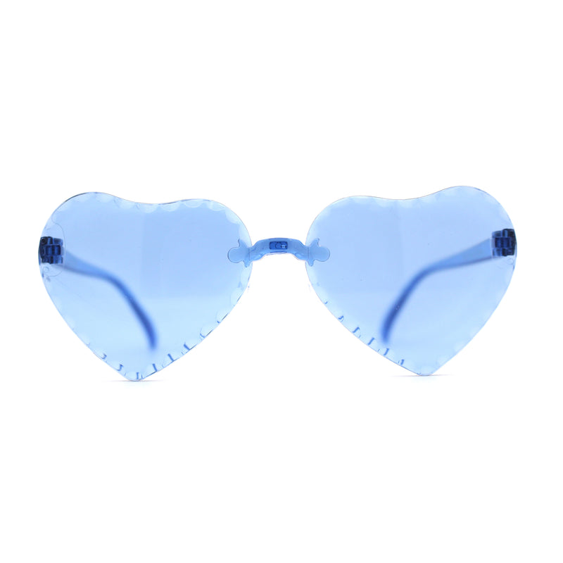 Girls Child Size Beveled Lens Heart Rimless Sunglasses