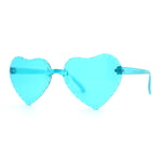 Girls Child Size Beveled Lens Heart Rimless Sunglasses