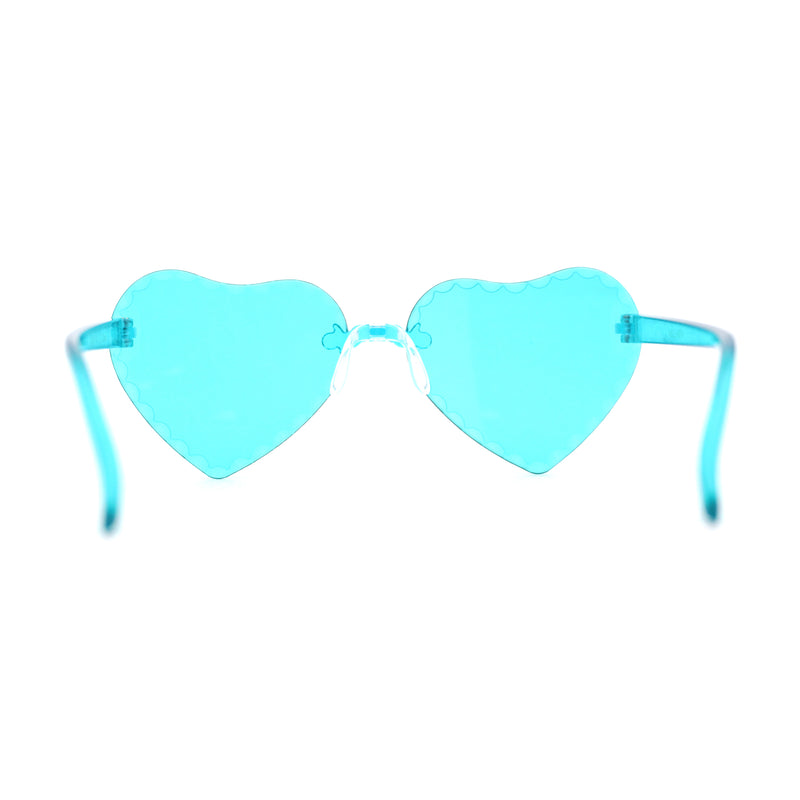 Girls Child Size Beveled Lens Heart Rimless Sunglasses