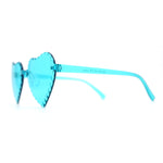 Girls Child Size Beveled Lens Heart Rimless Sunglasses