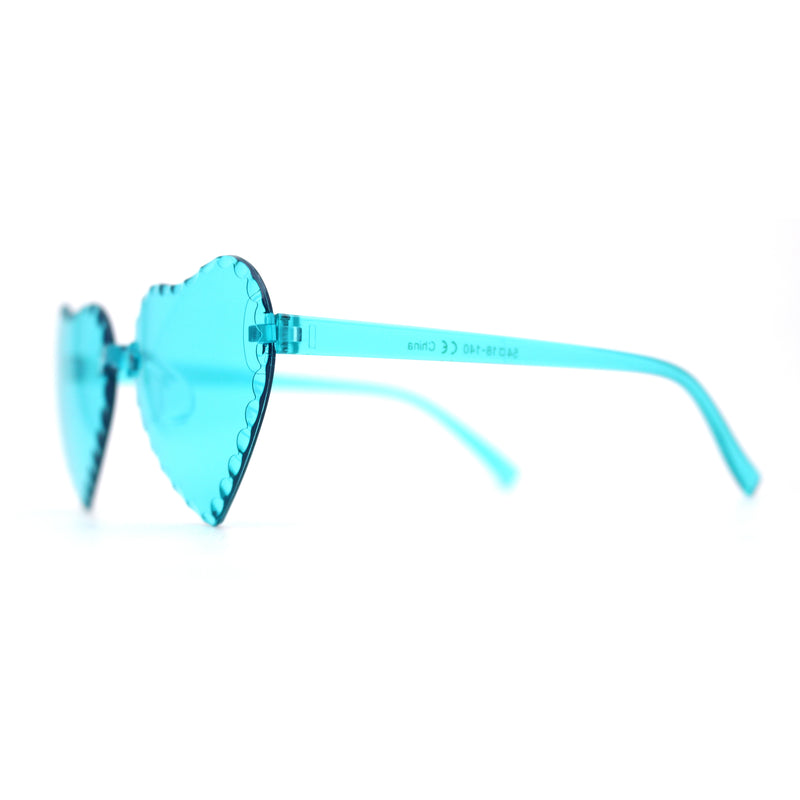 Girls Child Size Beveled Lens Heart Rimless Sunglasses