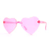 Girls Child Size Beveled Lens Heart Rimless Sunglasses