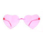 Girls Child Size Beveled Lens Heart Rimless Sunglasses