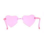 Girls Child Size Beveled Lens Heart Rimless Sunglasses