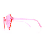 Girls Child Size Beveled Lens Heart Rimless Sunglasses