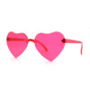 Girls Child Size Beveled Lens Heart Rimless Sunglasses