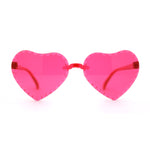 Girls Child Size Beveled Lens Heart Rimless Sunglasses