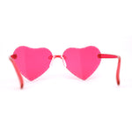 Girls Child Size Beveled Lens Heart Rimless Sunglasses